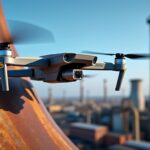 découvrez comment inspecter l'étanchéité des soudures des cheminées d'usine en toute sécurité et sans échafaudage grâce à l'utilisation de drones industriels performants et innovants.